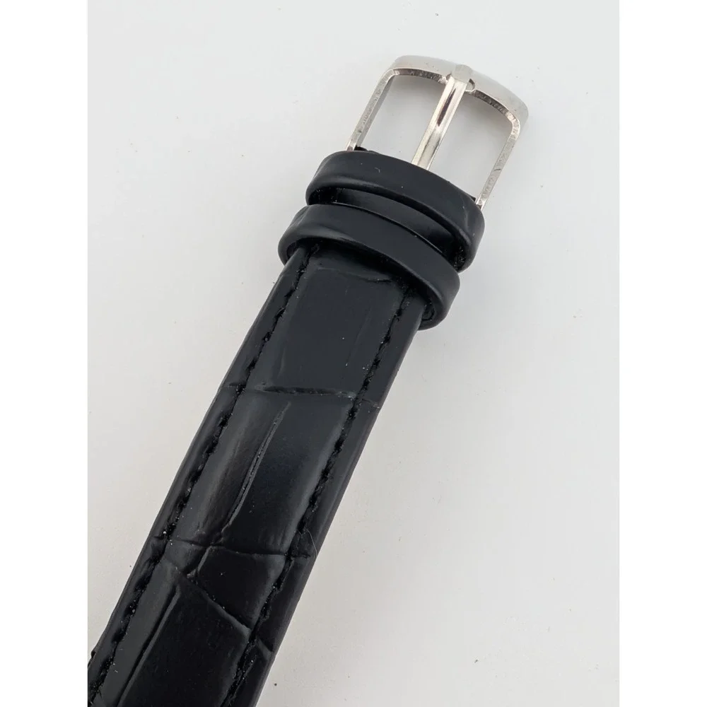 Rainforest Cafe Watch Women 28mm‎ Silver Case Blue Dial Black Band- New Battery